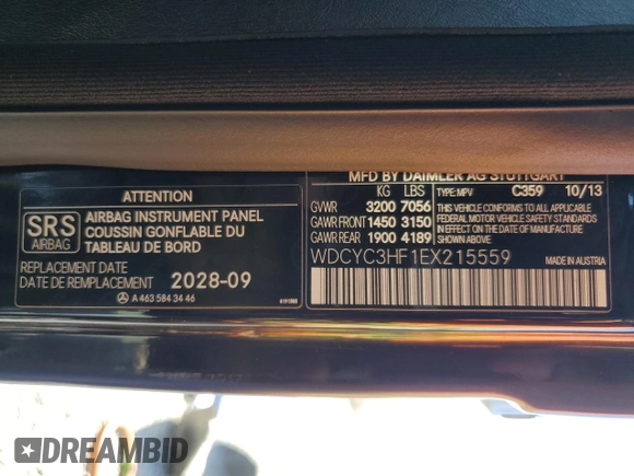 2014 Mercedes-Benz G G 550 with VIN WDCYC3HF1EX215559, listed as a Copart auction lot 51412685 with 68,165 mi miles and Salvage Title. Bid and sale history available at carsss.com. Image 16.