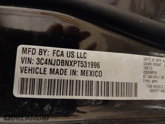 2023 Jeep Compass Latitude with VIN 3C4NJDBNXPT531996, listed as a IAAI auction lot 41489686 with Not Provided miles and . Bid and sale history available at DreamBid. Image 9.