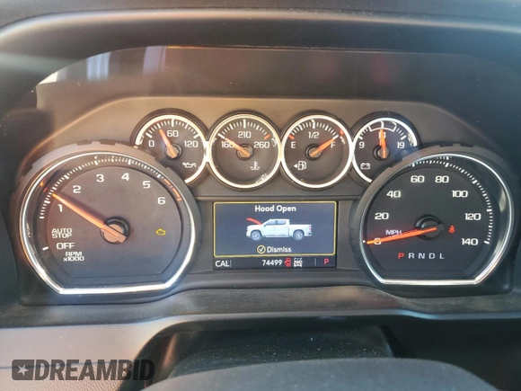 2021 Chevrolet Silverado 1500 LT with VIN 3GCUYDET1MG276340, listed as a Copart auction lot 87380464 with 74,499 mi miles and Salvage Title. Bid and sale history available at carsss.com. Image 9.