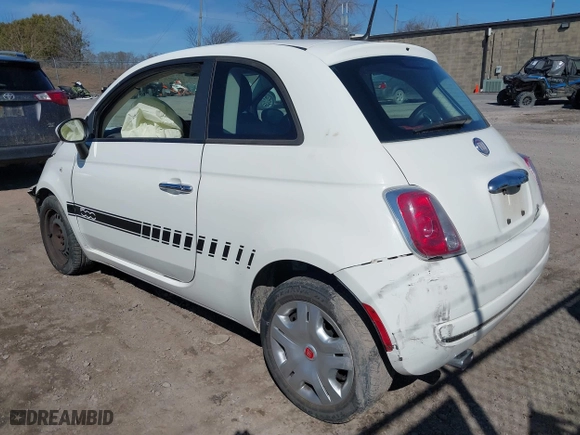2012 FIAT 500 Pop with VIN 3C3CFFAR3CT343957, listed as a IAAI auction lot 41898756 with 26,871 mi miles. Bid and sale history available at carsss.com. Image 3.