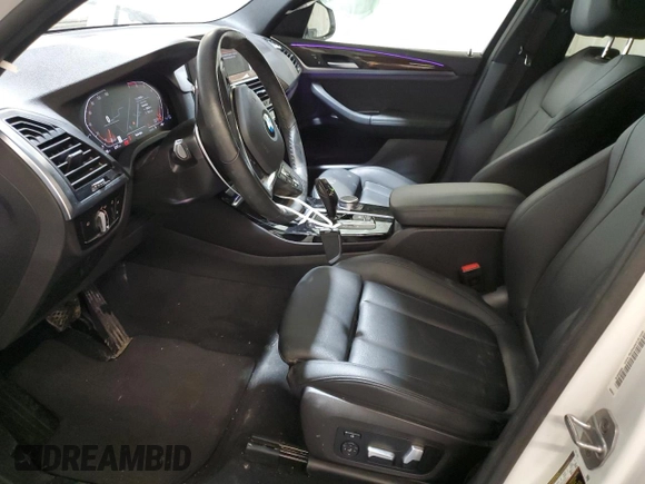 2021 BMW X3 xDrive30i with VIN 5UXTY5C06M9E17026, listed as a Copart auction lot 46470565 with 34,166 mi miles and Salvage Title. Bid and sale history available at DreamBid. Image 7.