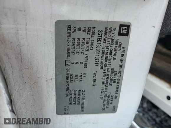 2008 GMC Sierra 1500 SLE1 z VIN 2GTEC13J081107217, wystawiony jako Copart lot #52355095 z przebiegiem Nie podano mil oraz Szkody całkowita. Historia ofert i sprzedaży dostępna na DreamBid. Obrazek 14.