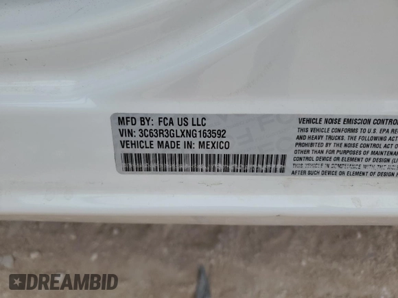 2022 Ram 3500 Tradesman with VIN 3C63R3GLXNG163592, listed as a Copart auction lot 47757715 with 25,067 mi miles and Salvage Title. Bid and sale history available at carsss.com. Image 12.