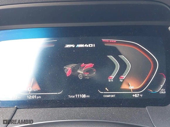 2022 BMW Z4 sDriveM40i with VIN WBAHF9C08NWX88691, listed as a IAAI auction lot 40983519 with 11,108 mi miles. Bid and sale history available at carsss.com. Image 7.
