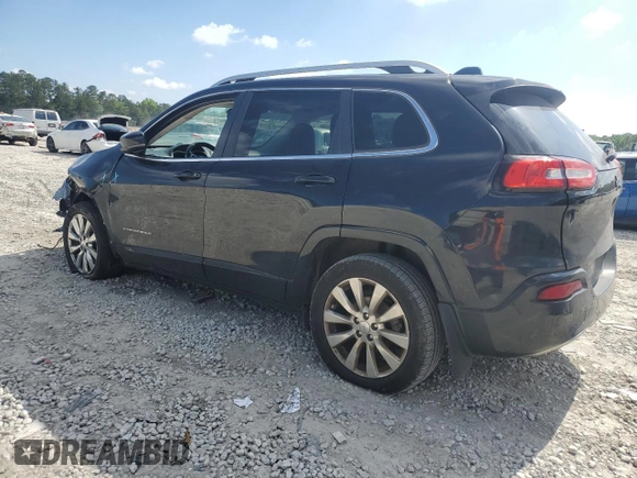 2016 Jeep Cherokee Overland with VIN 1C4PJLJB2GW302605, listed as a Copart auction lot 55143364 with 124,559 mi miles and Salvage title. Bid and sale history available at DreamBid. Image 2.