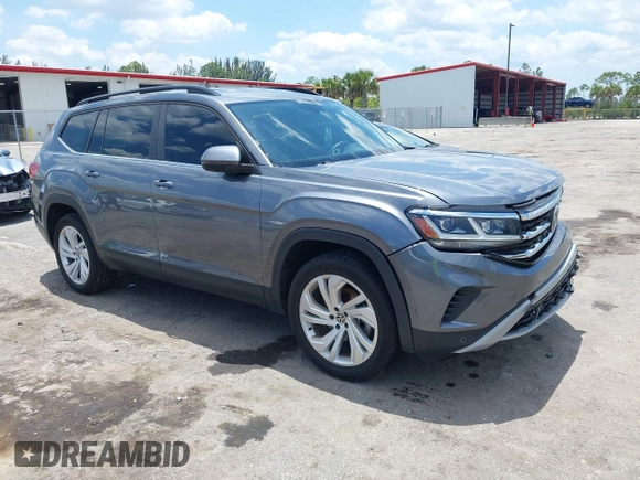 2021 Volkswagen Atlas SE with VIN 1V2HR2CA9MC585740, listed as a IAAI auction lot 42279757 with 64,995 mi miles and . Bid and sale history available at DreamBid. Image 1.