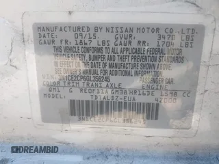 2016 Nissan Note SR z VIN 3N1CE2CP6GL356245, wystawiony jako IAAI lot #42838403 z przebiegiem 154 273 mil mil oraz . Historia ofert i sprzedaży dostępna na DreamBid. Obrazek 9.