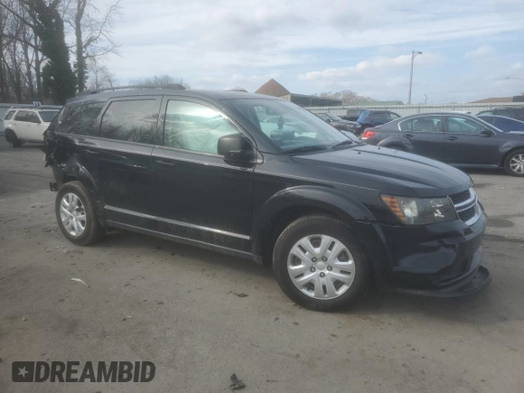 2019 Dodge Journey SE Value with VIN 3C4PDCAB4KT864575, listed as a Copart auction lot 43988685 with Not Provided miles and Salvage Title. Bid and sale history available at DreamBid. Image 4.