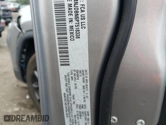 2023 Jeep Compass Latitude с VIN 3C4NJDBN6PT518338, выставлен на аукционе Copart как лот 57117115 с пробегом 29 330 миль миль и Списание • Salvage title. История ставок и продаж доступна на DreamBid. Изображение 12.