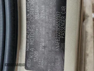 2009 Kia Spectra LX z VIN KNAFE222195652337, wystawiony jako Copart lot #45874605 z przebiegiem 141 149 mil mil oraz Szkoda całkowita • Salvage title. Historia ofert i sprzedaży dostępna na DreamBid. Obrazek 14.