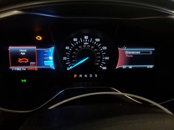 2017 Ford Fusion SE with VIN 3FA6P0HD3HR292872, listed as a Copart auction lot 49387365 with 117,382 mi miles and Salvage Title. Bid and sale history available at DreamBid. Image 9.