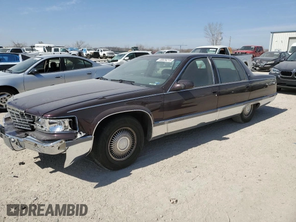 1995 Cadillac Fleetwood z VIN 1G6DW52P6SR702106, wystawiony jako Copart lot #48826215 z przebiegiem 140 971 mil mil oraz Szkoda całkowita • Salvage title. Historia ofert i sprzedaży dostępna na DreamBid. Obrazek 1.