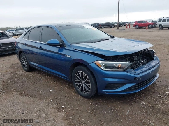 2019 Volkswagen Jetta SEL with VIN 3VWE57BU1KM097853, listed as a IAAI auction lot 41215891 with 92,836 mi miles. Bid and sale history available at carsss.com. Image 1.