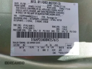 2008 Ford Focus SE with VIN 1FAHP35N08W257615, listed as a IAAI auction lot 42134968 with 179,979 mi miles and . Bid and sale history available at DreamBid. Image 9.