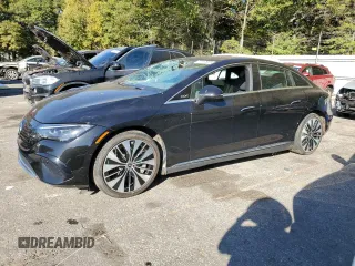 2023 Mercedes-Benz EQE with VIN W1KEG2BB5PF021497, listed as a Copart auction lot 77019844 with 24,313 mi miles and Salvage Title. Bid and sale history available at carsss.com. Image 1.
