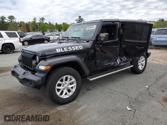 2023 Jeep Wrangler Sport S with VIN 1C4HJXDN6PW618252, listed as a Copart auction lot 55939455 with 69,681 mi miles and Salvage title. Bid and sale history available at DreamBid. Image 1.