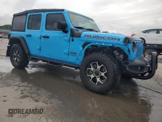 2021 Jeep Wrangler Unlimited Rubicon with VIN 1C4JJXFM4MW617635, listed as a Copart auction lot 58956205 with 52,995 mi miles and Salvage title. Bid and sale history available at DreamBid. Image 4.