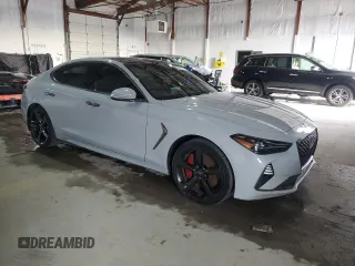 2019 Genesis G70 3.3T Advanced with VIN KMTG34LE8KU042482, listed as a Copart auction lot 45921005 with 0 mi miles and Salvage Title. Bid and sale history available at carsss.com. Image 4.