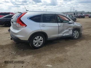 2012 Honda CR-V EX-L with VIN 2HKRM4H75CH602372, listed as a Copart auction lot 58810095 with 93,311 mi miles and Salvage title. Bid and sale history available at DreamBid. Image 3.