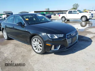 2019 Audi A4 Premium with VIN WAUDNAF40KA024392, listed as a IAAI auction lot 41045566 with 56,419 mi miles and . Bid and sale history available at DreamBid. Image 1.