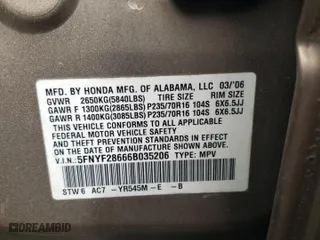 2006 Honda Pilot EX-L with RES with VIN 5FNYF28666B035206, listed as a Copart auction lot 43287705 with 214,327 mi miles and Clean Title. Bid and sale history available at carsss.com. Image 13.