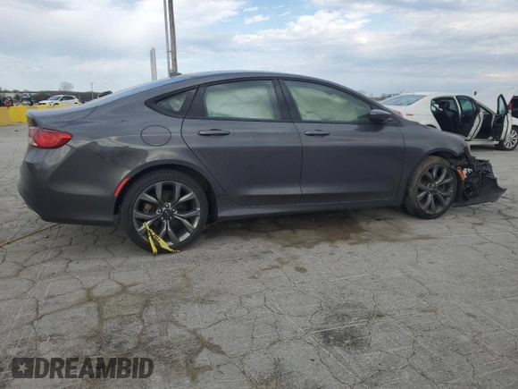 2015 Chrysler 200 S with VIN 1C3CCCDG9FN665153, listed as a Copart auction lot 50891885 with Not Provided miles and Salvage Title. Bid and sale history available at carsss.com. Image 3.
