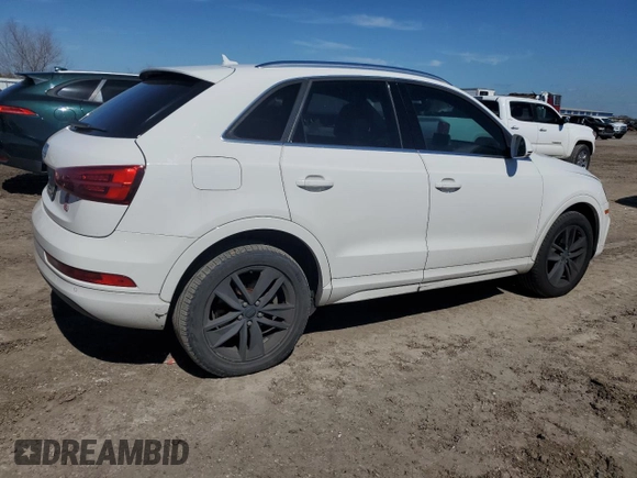 2017 Audi Q3 Premium Plus with VIN WA1HCCFS1HR017234, listed as a Copart auction lot 47053405 with 76,440 mi miles and Salvage title. Bid and sale history available at DreamBid. Image 3.