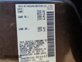 2016 Nissan LEAF SV z VIN 1N4BZ0CP2GC303447, wystawiony jako Copart lot #56404605 z przebiegiem 54 612 mil mil oraz Szkoda całkowita • Salvage title. Historia ofert i sprzedaży dostępna na DreamBid. Obrazek 12.