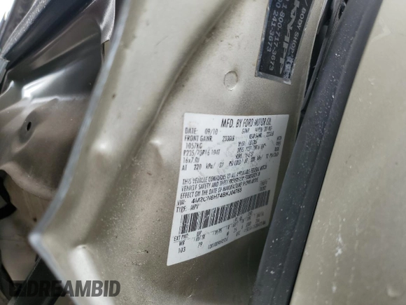 2011 Mercury Mariner Premier с VIN 4M2CN8H74BKJ04765, выставлен на аукционе Copart как лот 45813985 с пробегом Не указан миль и Списание • Salvage title. История ставок и продаж доступна на DreamBid. Изображение 16.