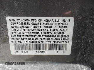 2013 Acura ILX Premium Pkg with VIN 19VDE1F55DE006393, listed as a IAAI auction lot 42001406 with 117,105 mi miles. Bid and sale history available at carsss.com. Image 9.