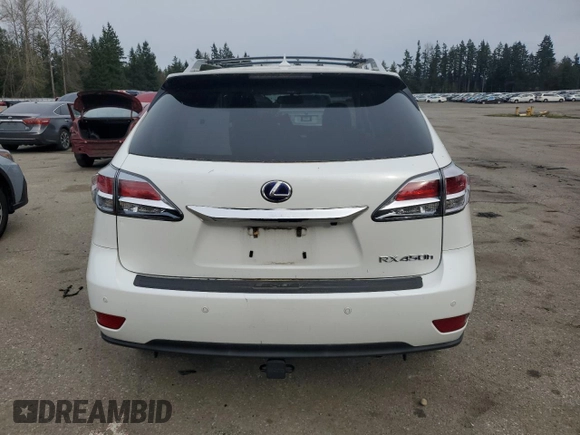 2013 Lexus RX 450h with VIN JTJBC1BAXD2066560, listed as a Copart auction lot 48075345 with 89,011 mi miles and Salvage Title. Bid and sale history available at DreamBid. Image 6.