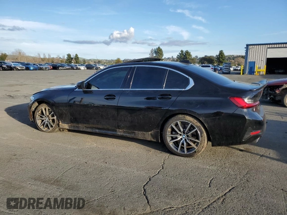 2019 BMW 3 Series 330i with VIN 3MW5R1J57K8B02431, listed as a Copart auction lot 47676085 with 0 mi miles and Salvage Title. Bid and sale history available at carsss.com. Image 2.