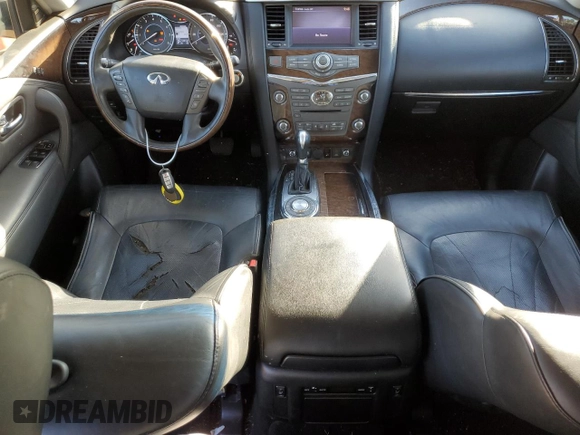 2012 Infiniti QX56 8-passenger with VIN JN8AZ2ND0C9716421, listed as a Copart auction lot 80701904 with 124,124 mi miles and Clean Title. Bid and sale history available at carsss.com. Image 8.