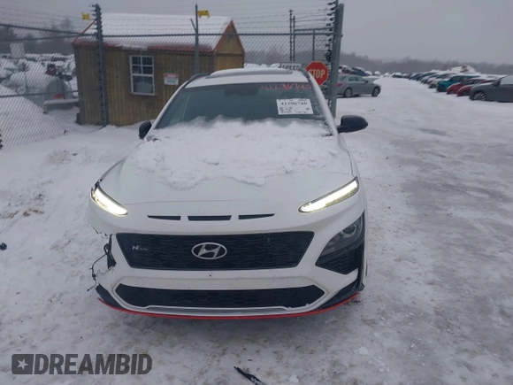 2023 Hyundai Kona N Line with VIN KM8K3CA30PU932711, listed as a IAAI auction lot 41296740 with 53,994 mi miles. Bid and sale history available at carsss.com. Image 12.