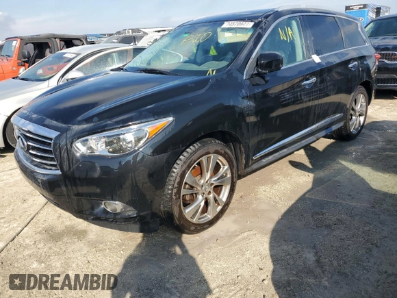 2013 Infiniti JX35 with VIN 5N1AL0MM9DC352745, listed as a Copart auction lot 74570944 with 0 mi miles and Non Repairable. Bid and sale history available at carsss.com. Image 1.