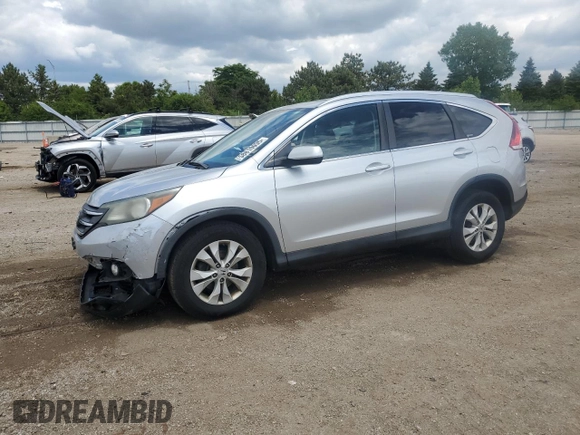 2012 Honda CR-V EX-L with VIN 2HKRM4H75CH602372, listed as a Copart auction lot 58810095 with 93,311 mi miles and Salvage title. Bid and sale history available at DreamBid. Image 1.