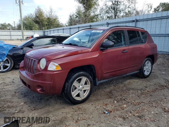 2008 Jeep Compass Sport with VIN 1J8FT470X8D712043, listed as a Copart auction lot 45382735 with 62,588 mi miles and Salvage Title. Bid and sale history available at carsss.com. Image 1.