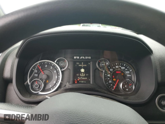 2022 Ram 2500 Big Horn with VIN 3C6UR5DJ0NG182445, listed as a Copart auction lot 59940205 with 91,080 mi miles and Salvage title. Bid and sale history available at DreamBid. Image 9.
