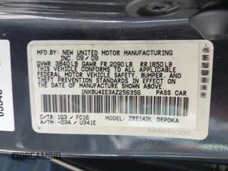 2010 Toyota Corolla with VIN 1NXBU4EE3AZ256356, listed as a IAAI auction lot 42371874 with 160,800 mi miles and . Bid and sale history available at DreamBid. Image 9.