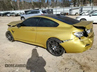 2018 BMW M4 with VIN WBS4Y9C58JAC88055, listed as a Copart auction lot 46176255 with 0 mi miles and Salvage Title. Bid and sale history available at carsss.com. Image 2.