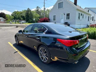 2017 Infiniti Q50 Red Sport 400 with VIN JN1FV7ARXHM870864, listed as a Copart auction lot 60896265 with 59,899 mi miles and Salvage title. Bid and sale history available at DreamBid. Image 3.
