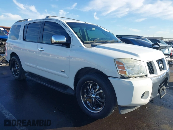 2006 Nissan Armada LE z VIN 5N1AA08B36N729317, wystawiony jako IAAI lot #41228460 z przebiegiem 211 711 mil mil oraz . Historia ofert i sprzedaży dostępna na DreamBid. Obrazek 1.