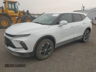 2025 Chevrolet Blazer LT with VIN 3GNKBHR46SS129936, listed as a IAAI auction lot 42761321 with 15,095 mi miles and . Bid and sale history available at DreamBid. Image 2.