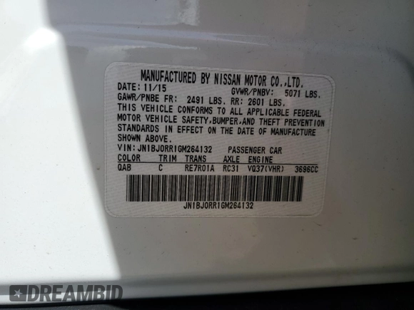 2016 Infiniti QX50 z VIN JN1BJ0RR1GM264132, wystawiony jako Copart lot #55058435 z przebiegiem 127 872 mil mil oraz Szkoda całkowita • Salvage title. Historia ofert i sprzedaży dostępna na DreamBid. Obrazek 13.
