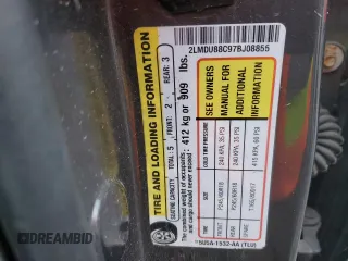 2007 Lincoln MKX z VIN 2LMDU88C97BJ08855, wystawiony jako Copart lot #83307364 z przebiegiem Nie podano mil oraz Szkoda całkowita • Salvage title. Historia ofert i sprzedaży dostępna na DreamBid. Obrazek 12.