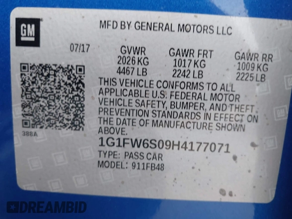 2017 Chevrolet Bolt EV LT z VIN 1G1FW6S09H4177071, wystawiony jako IAAI lot #42163824 z przebiegiem 65 327 mil mil oraz . Historia ofert i sprzedaży dostępna na DreamBid. Obrazek 9.