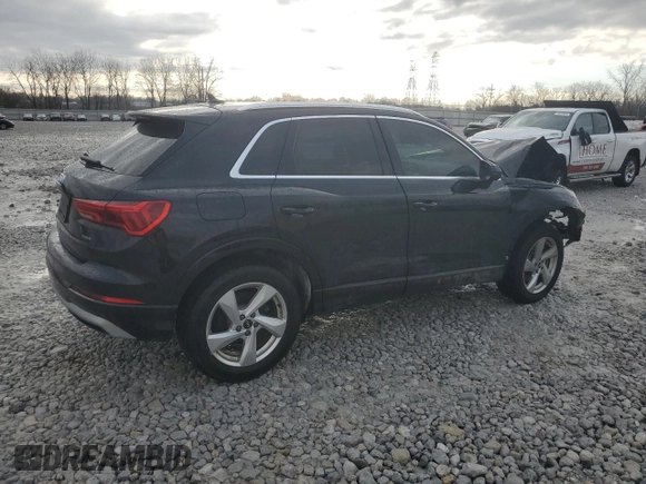 2022 Audi Q3 Premium with VIN WA1AUCF31N1033662, listed as a Copart auction lot 46417015 with 38,647 mi miles and Salvage Title. Bid and sale history available at carsss.com. Image 3.