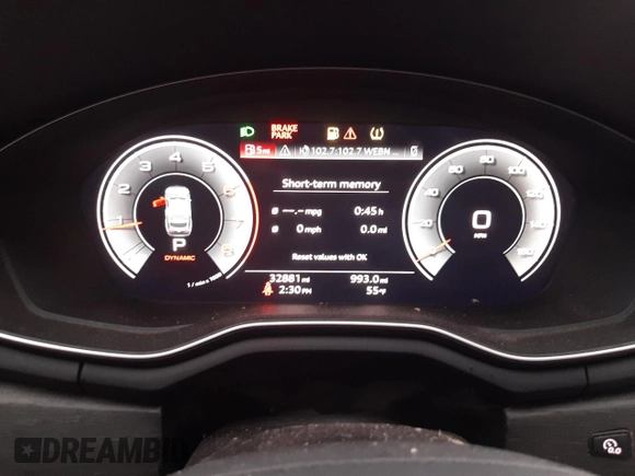 2023 Audi A5 Sportback Premium Plus with VIN WAUCBCF59PA025041, listed as a Copart auction lot 84925164 with 32,881 mi miles and Salvage Title. Bid and sale history available at carsss.com. Image 9.