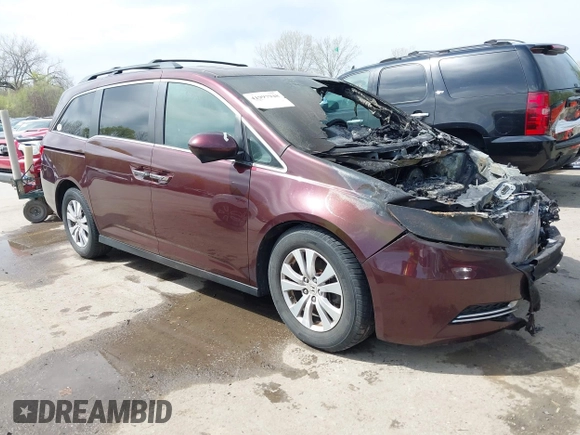 2014 Honda Odyssey EX-L with VIN 5FNRL5H64EB115536, listed as a IAAI auction lot 41997948 with Not Provided miles and . Bid and sale history available at carsss.com. Image 1.