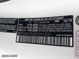 2016 Mercedes-Benz SL with VIN WDDJK6FA4GF041231, listed as a IAAI auction lot 41629978 with 1 mi miles. Bid and sale history available at carsss.com. Image 9.